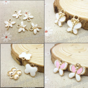 20pcs Alloy Butterfly Enamel Charm Pendant DIY Accessories