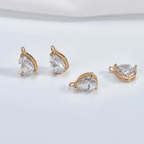 20pcs Zircon Decor Geometry Alloy Charms DIY Jewelry Pendant