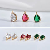 20pcs Zircon Decor Geometry Alloy Charms DIY Jewelry Pendant