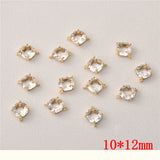 20pcs Print Glass Irregular Square Charm DIY Jewelry Accessory
