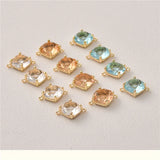 20pcs Print Glass Irregular Square Charm DIY Jewelry Accessory
