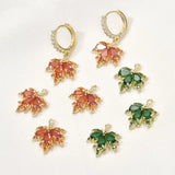 20pcs Maple Leaf Zircon Charms for DIY Jewelry Earrings/Garments
