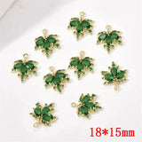 20pcs Maple Leaf Zircon Charms for DIY Jewelry Earrings/Garments