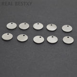 20pcs Stainless Steel Round Circle Tags Engravable Charms