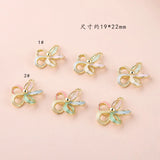 20pcs Hollow Flower Pendant Alloy Enamel Charm DIY Accessories