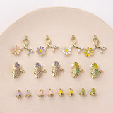 20pcs Enamel Flower Charm Oil Drop Butterfly Pendant DIY Necklace