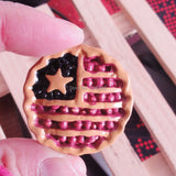20pcs American Flag Pizza Pies Resin Scrapbook Embellishment DIY Decoration