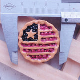 20pcs American Flag Pizza Pies Resin Scrapbook Embellishment DIY Decoration