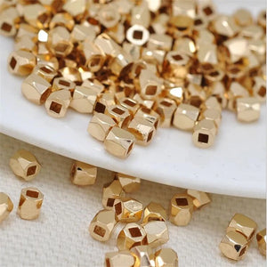 20pcs Plated Brass Square Spacer Beads for DIY Jewelry Making
