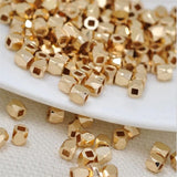 20pcs Plated Brass Square Spacer Beads for DIY Jewelry Making