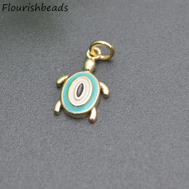 20pcs Nickel Rhodium Plating Enamel Turtle Bracelet Charms