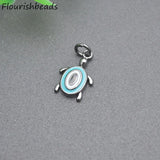 20pcs Nickel Rhodium Plating Enamel Turtle Bracelet Charms