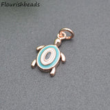 20pcs Nickel Rhodium Plating Enamel Turtle Bracelet Charms