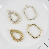 20pcs Triangle Charm Water Drop Pearl Hair Accessories DIY Fittings
