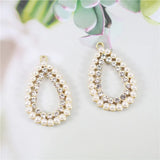20pcs Triangle Charm Water Drop Pearl Hair Accessories DIY Fittings