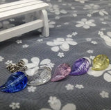 20pcs/lot Crystal Leaves Vial Pendant DIY Essential Oil Necklace Glass Bottle