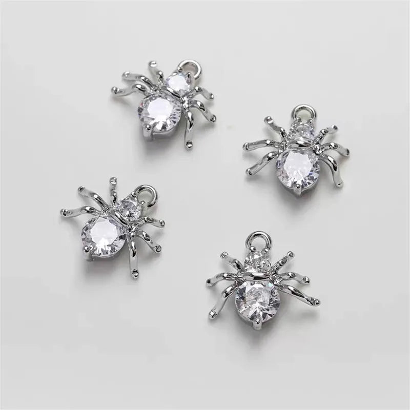 Zircon Animal Spider Shape Charms for DIY Jewelry Making