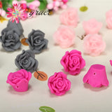 20pcs 15mm Polymer Clay Rose Flower Beads DIY Jewelry Materials