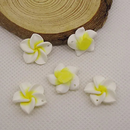 20pcs 20mm Polymer Clay Plumeria Flower Beads DIY Crafts Material