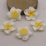 20pcs 20mm Polymer Clay Plumeria Flower Beads DIY Crafts Material