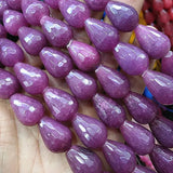20pcs Nature Jade Stone 13x18mm Faceted Beads for Earring Drops