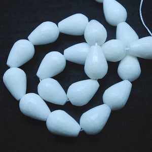 20pcs Nature Jade Stone 13x18mm Faceted Beads for Earring Drops