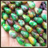 20pcs Nature Jade Stone 13x18mm Faceted Beads for Earring Drops