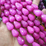 20pcs Nature Jade Stone 13x18mm Faceted Beads for Earring Drops