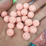 20pcs 12mm Flower Beads Clay Round Ball Jewelry Findings for Women Bracelets