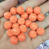 20pcs 12mm Flower Beads Clay Round Ball Jewelry Findings for Women Bracelets