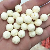 20pcs 12mm Flower Beads Clay Round Ball Jewelry Findings for Women Bracelets