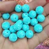 20pcs 12mm Flower Beads Clay Round Ball Jewelry Findings for Women Bracelets