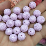 20pcs 12mm Flower Beads Clay Round Ball Jewelry Findings for Women Bracelets