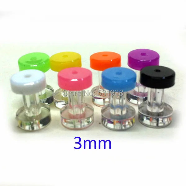 20pcs 3mm Mixed Color Ear Tunnels Set Gauge Kit Plug Acrylic Expander Piercing