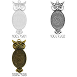 20pcs Owl Pendant Tray 25x35mm Oval Pendant Bezel Metal Filled Pendant Blank