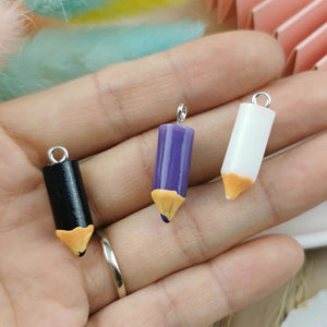 20pcs 3D Resin Colored Pencil Pendant Charms for Diy Jewelry Making