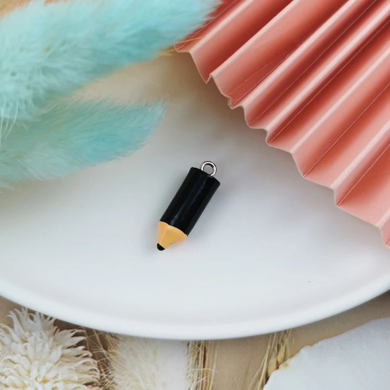 20pcs 3D Resin Colored Pencil Pendant Charms for Diy Jewelry Making