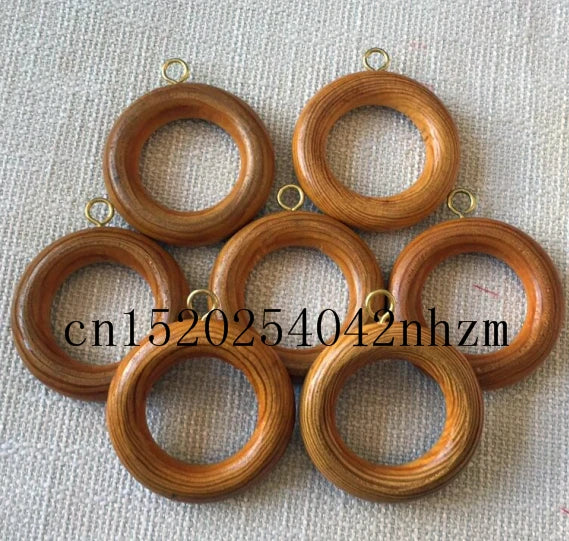 20pcs 62mm Pine Wood Curtain Ring Holder Brown