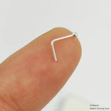 20pcs 925 Sterling Silver L Shape Nose Stud 1.5mm Ball Nose Piercing