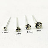 20pcs 925 Silver Nose Stud Clear Crystal Nose Bone Body Piercing
