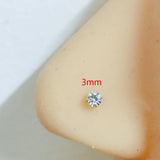 20pcs 925 Silver Nose Stud Clear Crystal Nose Bone Body Piercing