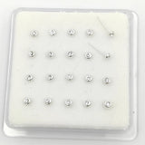 20pcs 925 Sterling Silver Clear Crystal Nose Pin Stud Body Jewelry
