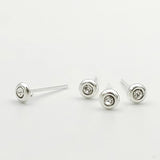 20pcs 925 Sterling Silver Clear Crystal Nose Pin Stud Body Jewelry