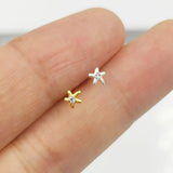 20pcs 925 Sterling Silver Starfish Crystal Nose Pin Stud Nose Piercing Jewelry