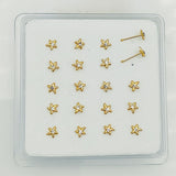 20pcs 925 Sterling Silver Starfish Crystal Nose Pin Stud Nose Piercing Jewelry