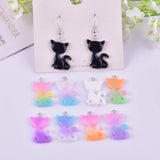 20pcs Colorful Cat 3D Resin Charms for Earring Necklace DIY