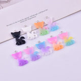 20pcs Colorful Cat 3D Resin Charms for Earring Necklace DIY