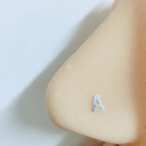 20pcs/pack Letter A Nose Stud Piercing 925Sterling Silver Thin Ear Ring