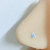 20pcs/pack Letter A Nose Stud Piercing 925Sterling Silver Thin Ear Ring