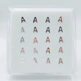 20pcs/pack Letter A Nose Stud Piercing 925Sterling Silver Thin Ear Ring